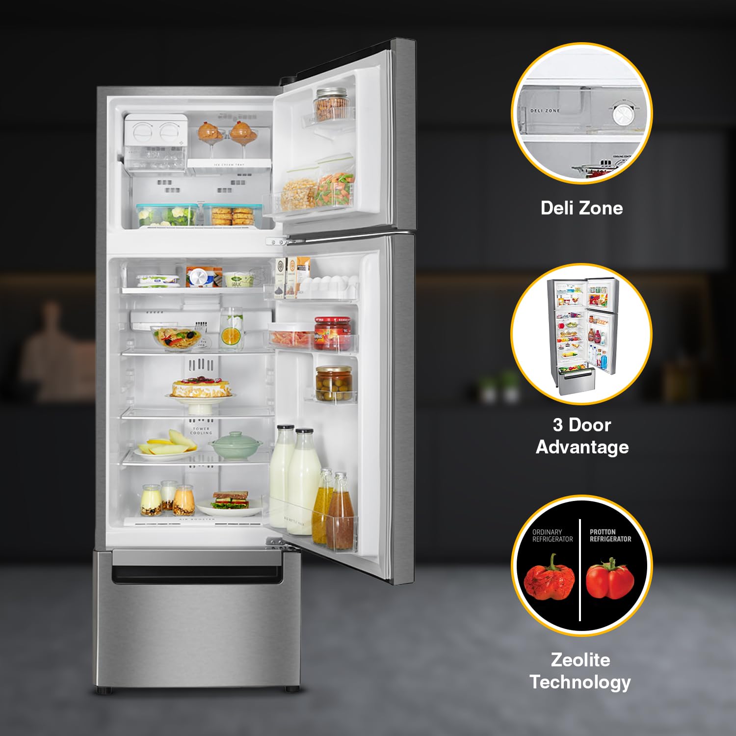 Whirlpool 270 L Frost Free Triple-Door Refrigerator (FP 313D PROTTON ROY) – Stylish Design with Superior Cooling Performance